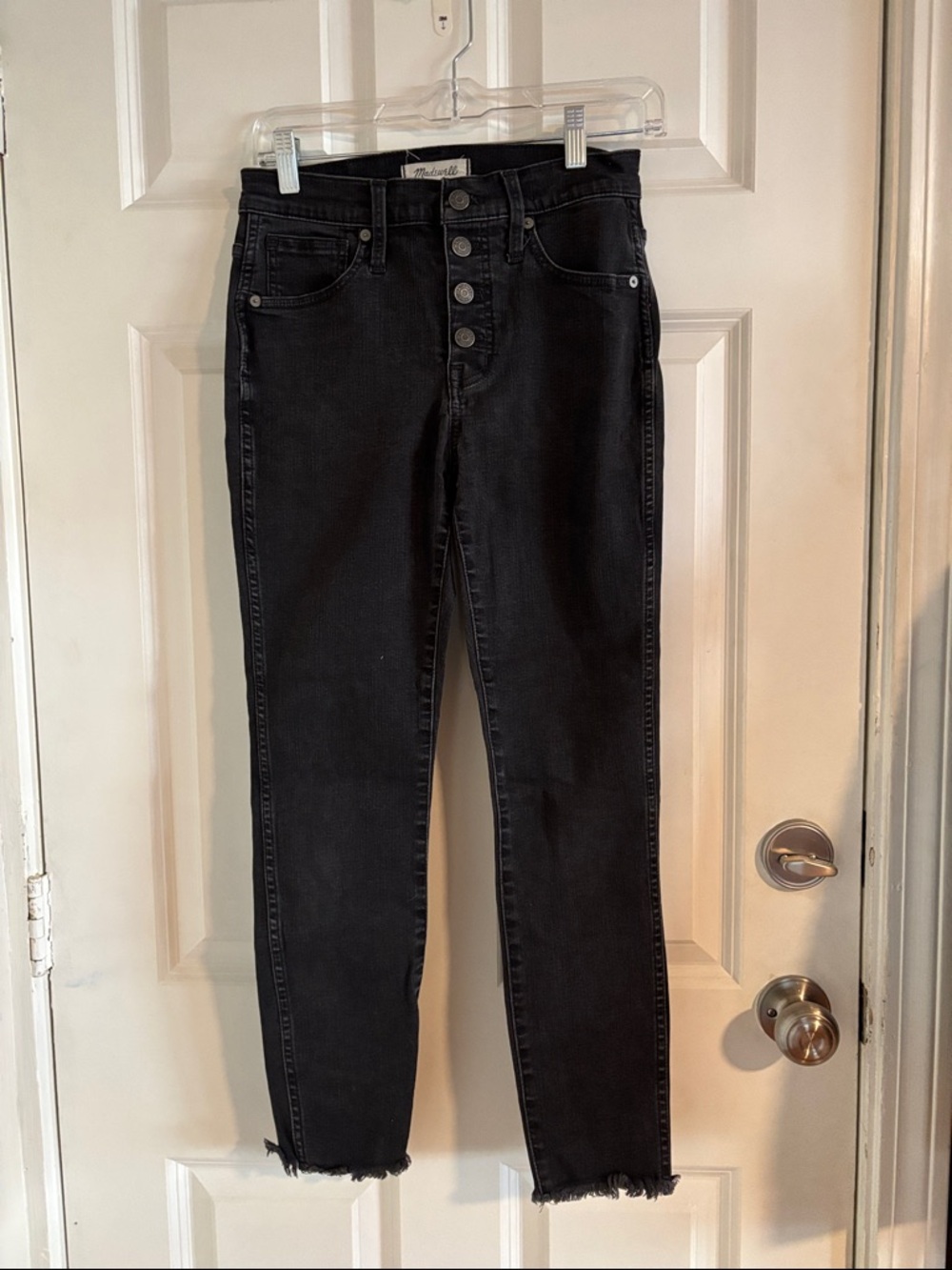 Madewell Black High-Rise Button-Fly 10” High Rise Skinny Jeans